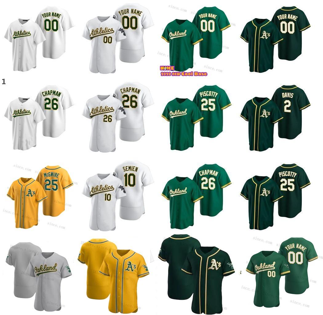 

Oakland Custom 2 Khris Davis Baseball Jersey 26 Matt Chapman 24 Rickey Henderson 35 Rickey Henderson 44 Reggie Jackson 28 Matt Olson Semien, Blue;black