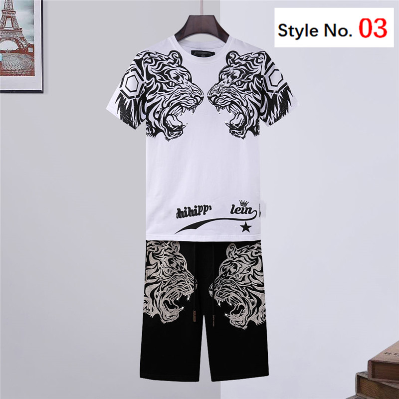 

2021 Men Shorts suit Rhinestone Skulls Casual Summer pants Letter Print Womens Trendy Male High Quality Streetwear Luminous Shark with box, White;black