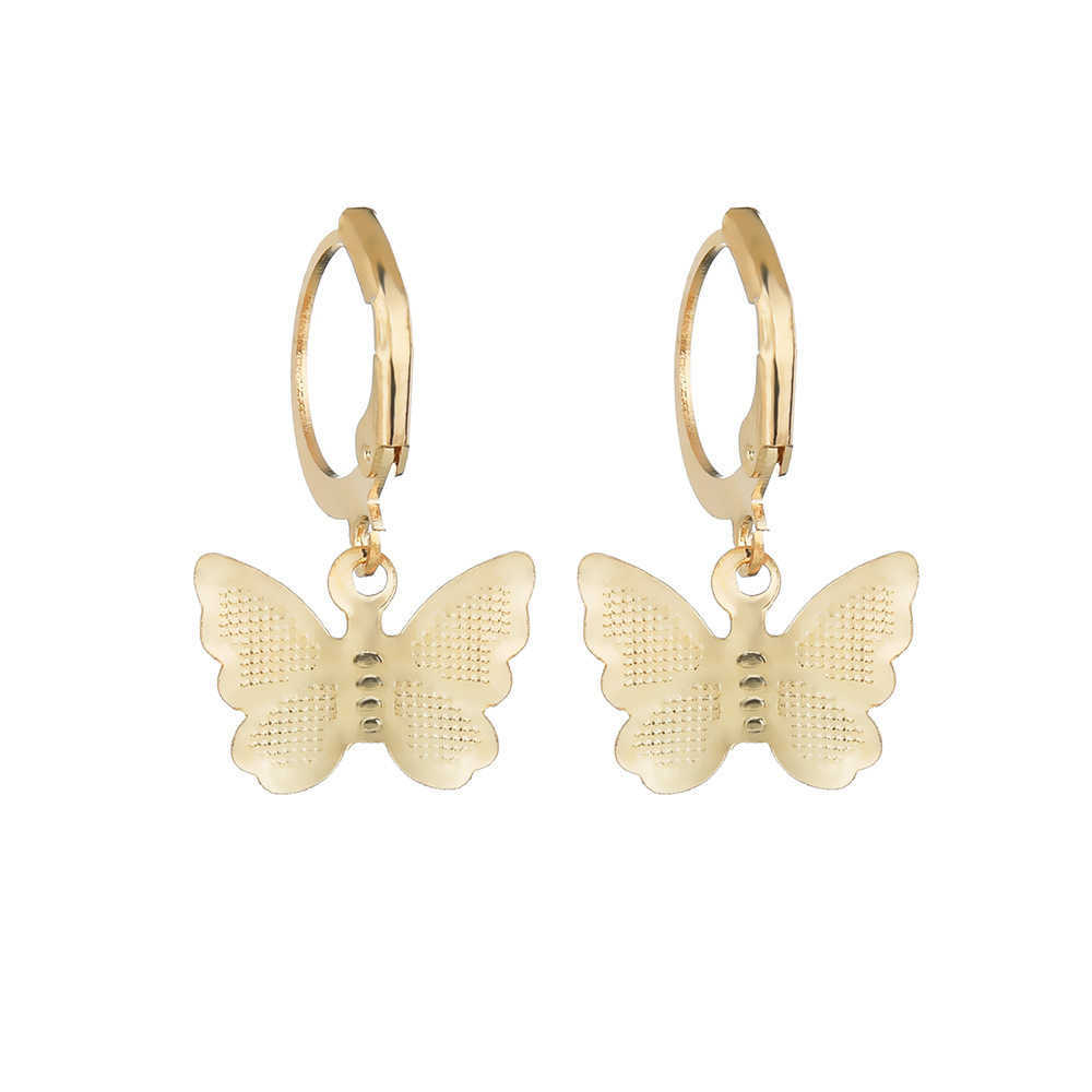 

Frosted butterfly earrings female alloy pendant simple style small fresh earrings GC353