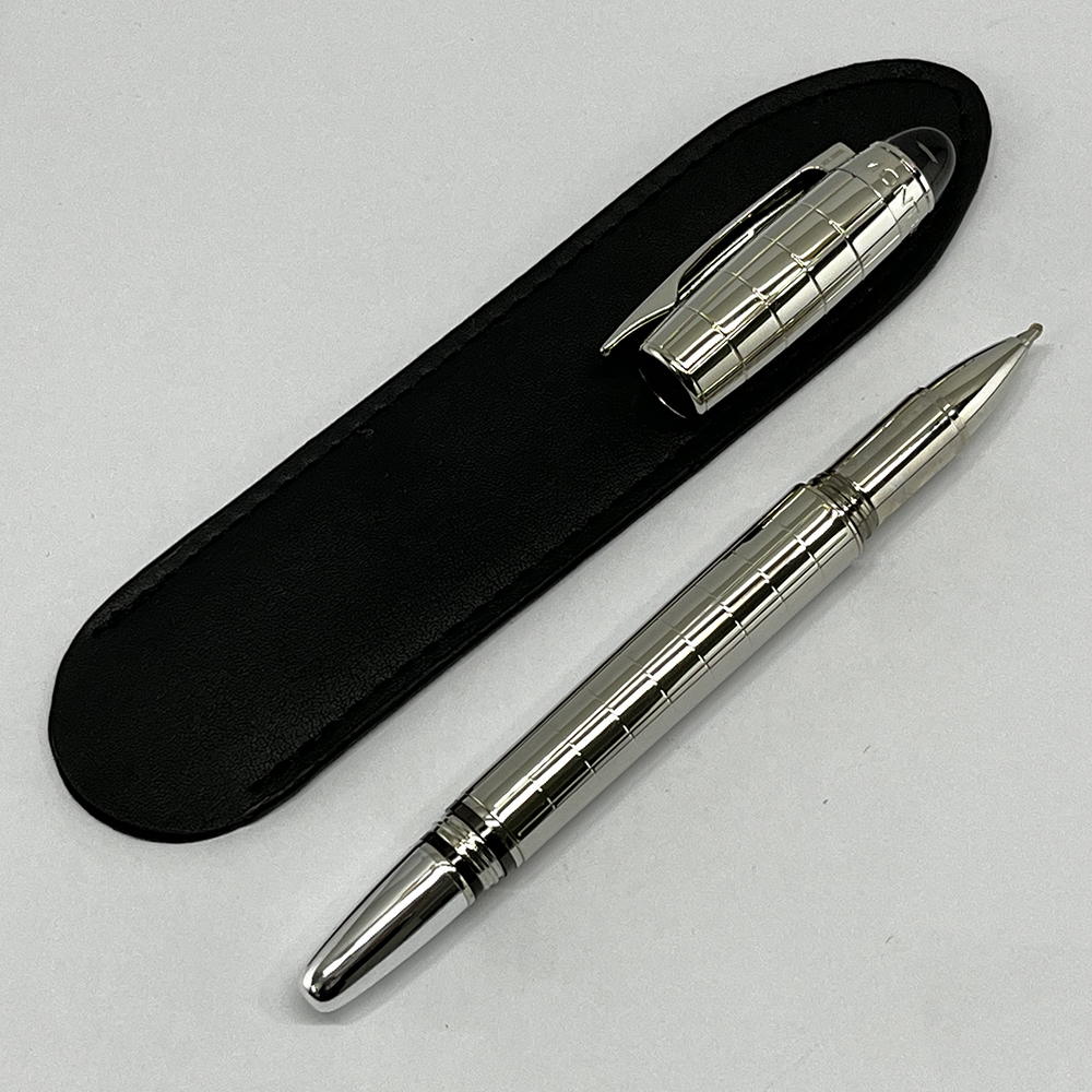 

GIFTPEN Promotion Writing pen Black or Sliver Roller Ballpoint Fountain pens stationery office school supplies with Serial Number and 1 Gift Leather bag, As pictured show