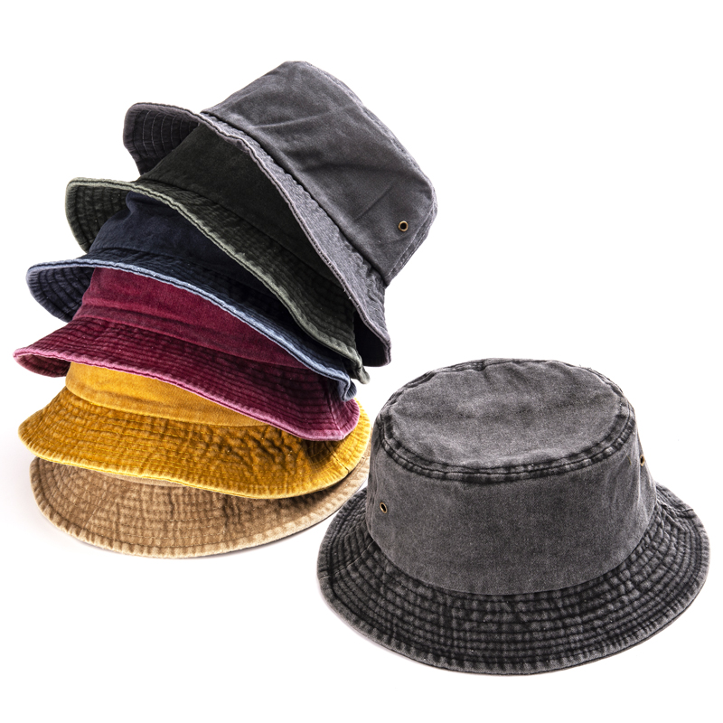 

2021 Unisex 100% Cotton Bucket Hats For Men Women Hunting Cap Fishing Fisherman Hat Foldable summer travel bucket beach sun hat, Black