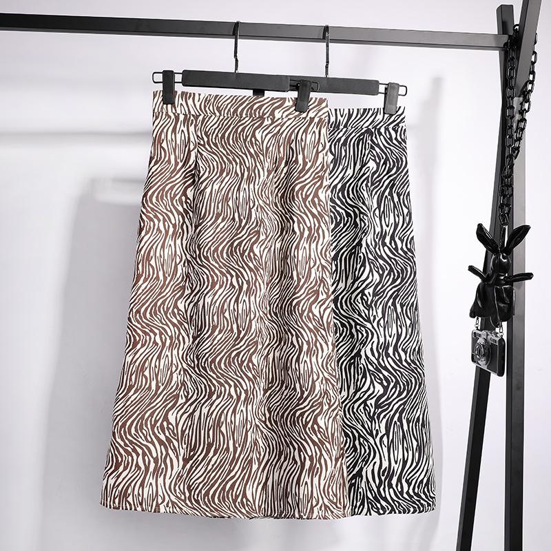 

Skirts Split Printed Long Female Korean Vintage Women'S Pencil Woman Clothes Lady Trendy 2021 Harajuku Spring Autumn D0211, Black