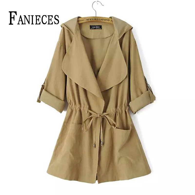

Spring Fall Women thin Jacket Coat Trench Casual Female Windbreaker Jackets Loose Khaki Outerwear Plus Size Tops 210520, Dark grey