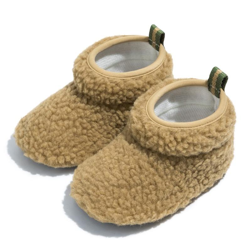

First Walkers 2022 Baby Shoes Booties Boy Girl Warm Fluff Anti-slip Soft Sole Borns Infant Brown Crib