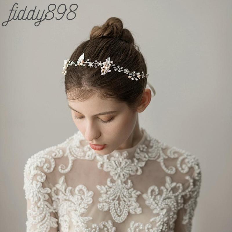 

Hair Clips & Barrettes 2021 Est Pearls Wedding Headband Prom Bridal Accessories Jewelry Headwear Headpiece For Bride, Golden;silver