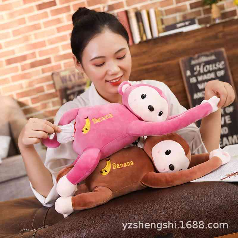 

New cartoon soft cute hand long foot monkey carton auto supplies Plush Doll