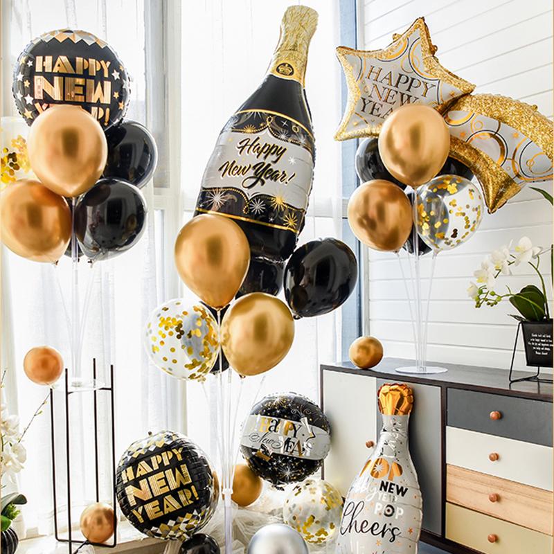 

Party Decoration 2021 Happy Year Balloons Decor Wine Bottle Foil Christmas Decorations For Home Eve Supplies Globos