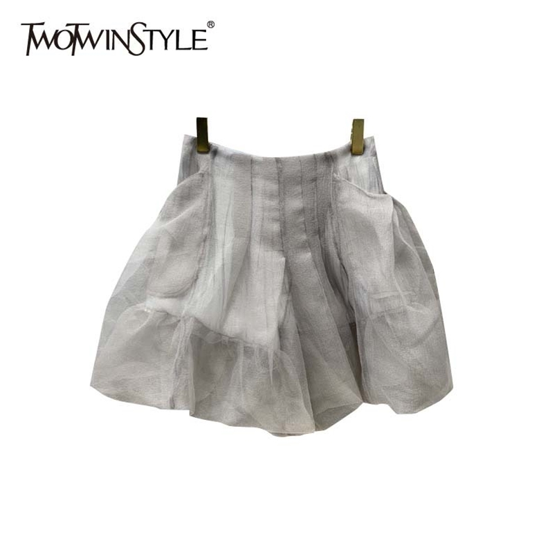 

Casual Loose Short For Women High Waist Patchwork Zipper Minimalist Shorts Skirts Female Summer Korean Fashion 210521, Black