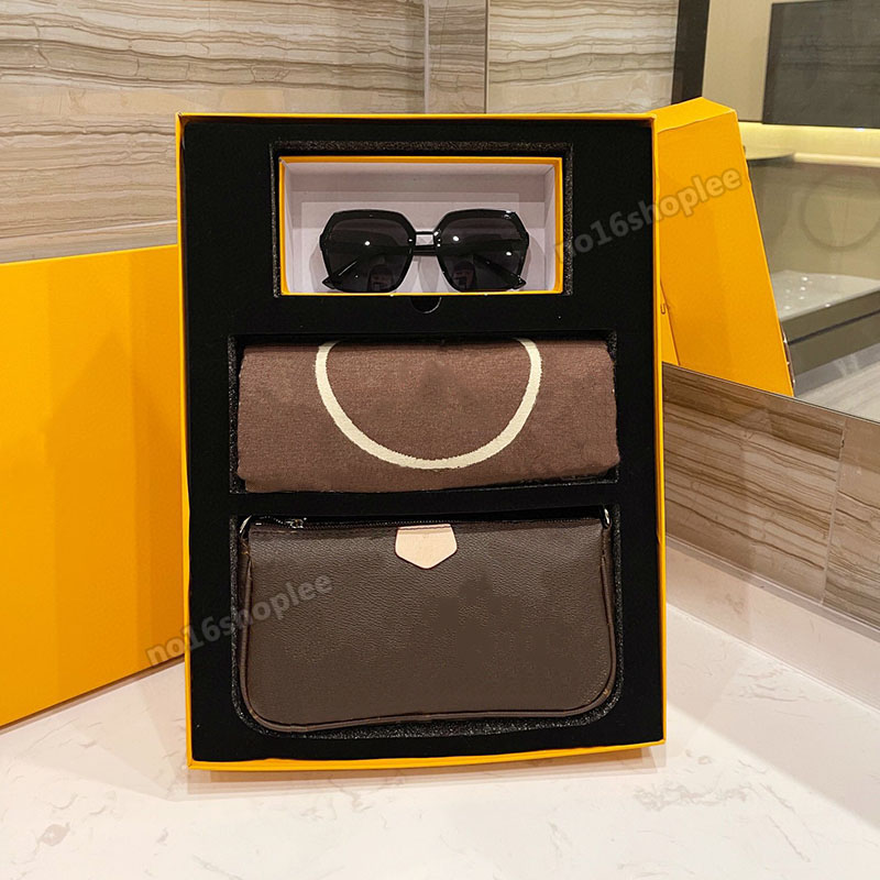

new bag multi pochette accessoires handbags fashion scarf glasses and backpack three in one designer luxury shoulder bags lady cute high quality, No bag