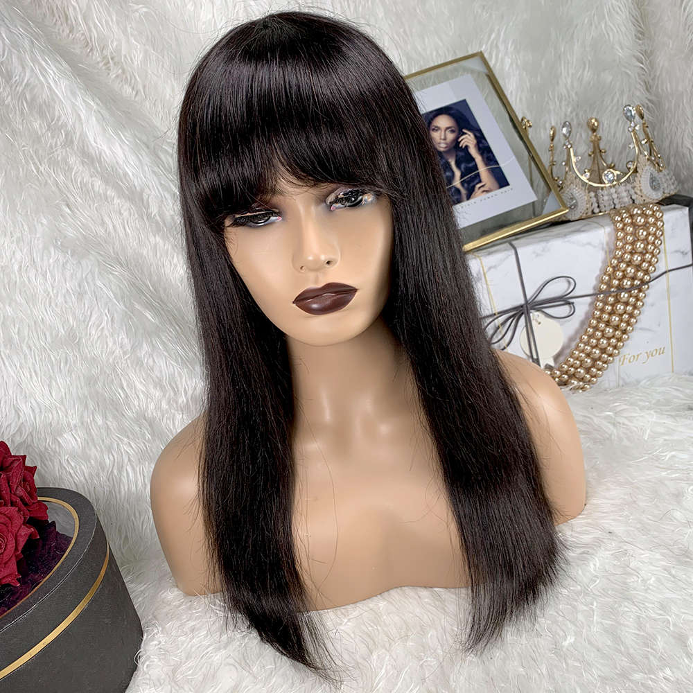 

Wigs Toocci 180 Density Human hair Black Bob Wigs Bang Perruque Courte Fringe Brazilian Natural Virgin For Women, Black;brown