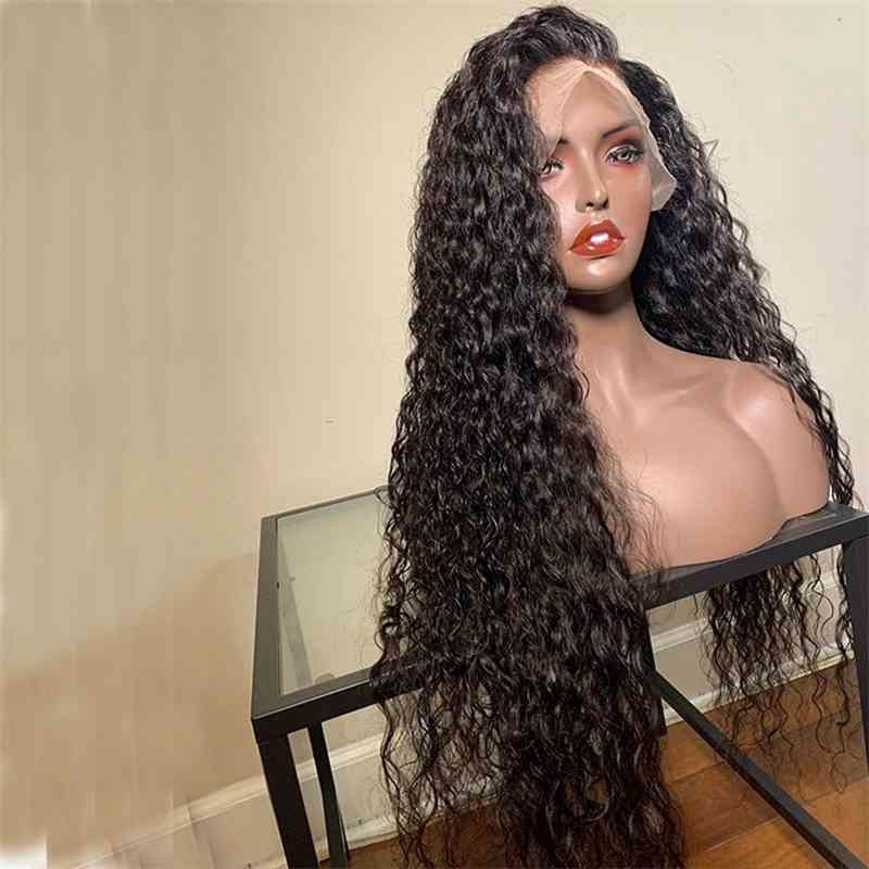

Curly Black For Long WOmen and Girl 13x4 Lace Front Wigs Synthetic Hair Wig, T part wig curly