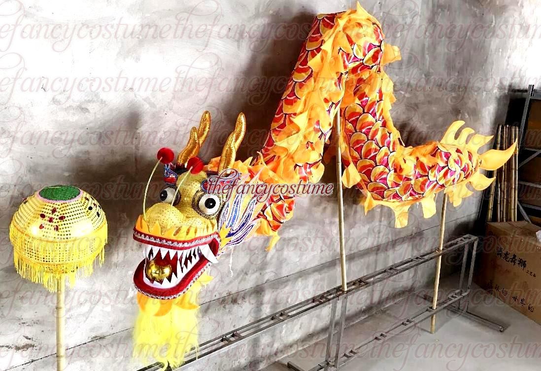 

Chinese DRAGON DANCE Set costume Size 5# 4m Length silk 4 players print fabric students game Ornamen festival mascot china special culture holiday party, Blue