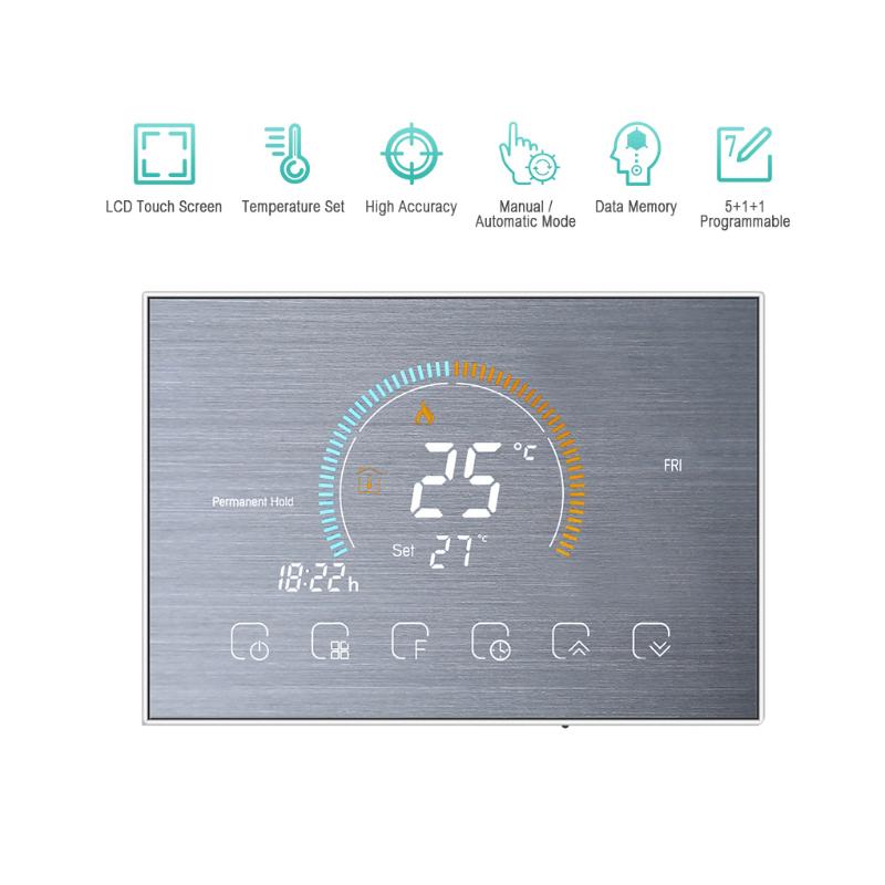

Smart Home Control Programmable Room Thermostat Backlit LCD Water Heating Temperature Controller BHT-8000-GC