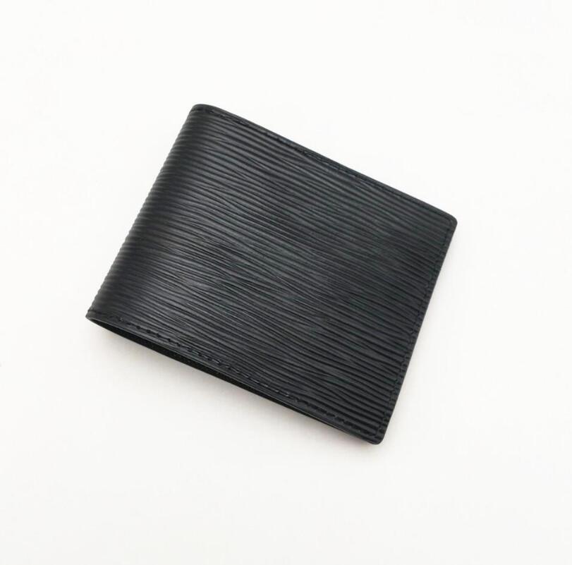 

Fashion Mens Wallets Classic Men Coin Purse Stripes Textured Wallet Multiple Bifold Short Small Clutch Bags With Box, Black gray plaid