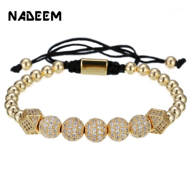 

Charm Bracelets 2021 Fashion Women Men Bracelet Pave CZ Luxury Rhombus Ball Copper Beads Braiding Bangle Jewelry Gift1