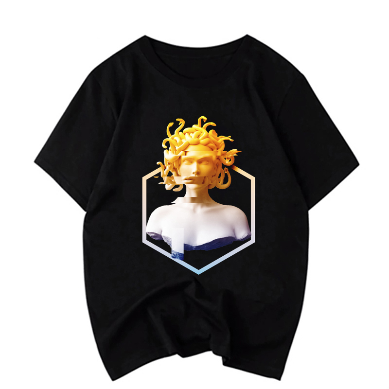 

Medusa t Shirt Funny Alone Umblr Stoney Hiphop Lil Peep Drake Kanye Cartoon Men Rap Harajuku Fashion Shirt, Bk-dh970548