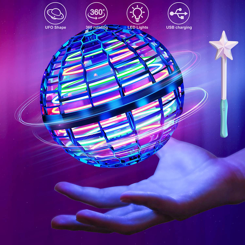 

UFO Fidget Spinner Toys Fingertip Kids Portable Flying 360° Rotating Shinning LED Lights Spinning Top Release Xmas Hand Decompression Toy Gift 3 Color