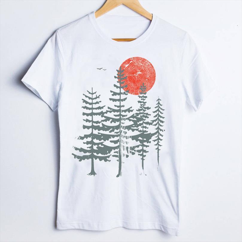 

and women tees print graphic mens t shirts forest tree fashion trend summer spring 90s ladies clothes lady clothing female, White;black