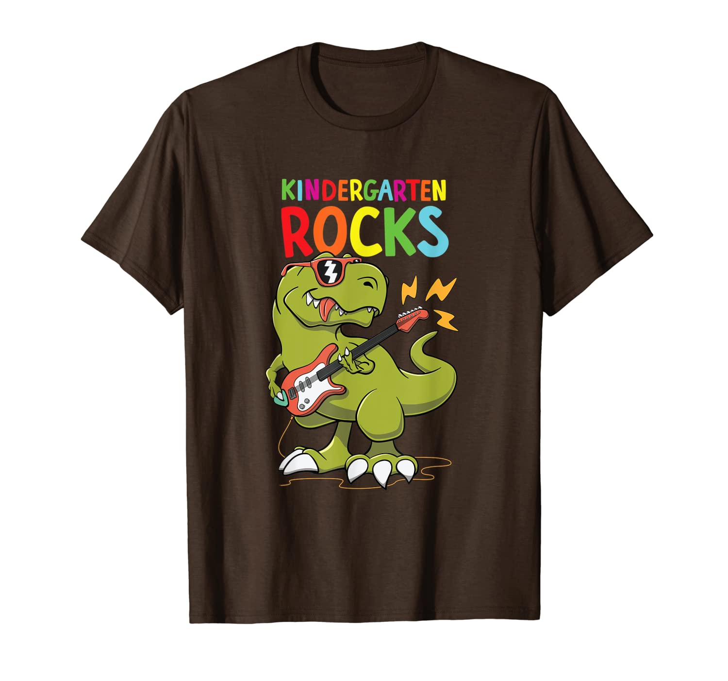 

first day of school kindergarten rocks t-rex boy t-shirt, White;black