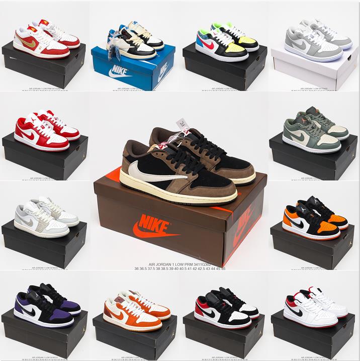 

Nike Air Jordan 1 Low Retro jumpman Basketball Shoes Men jorden 1s panda UNC University Blue triple black light smoke grey lucky green Cactus paris mens women, I need look other product
