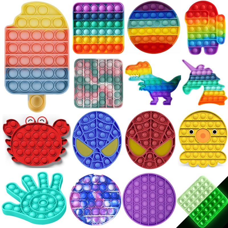 

Desktop Fun Ice Cream Shaped Push Bubble Silicone Reusable Toys Children Adult Stress Reliever Fidget Squeeze Board Game