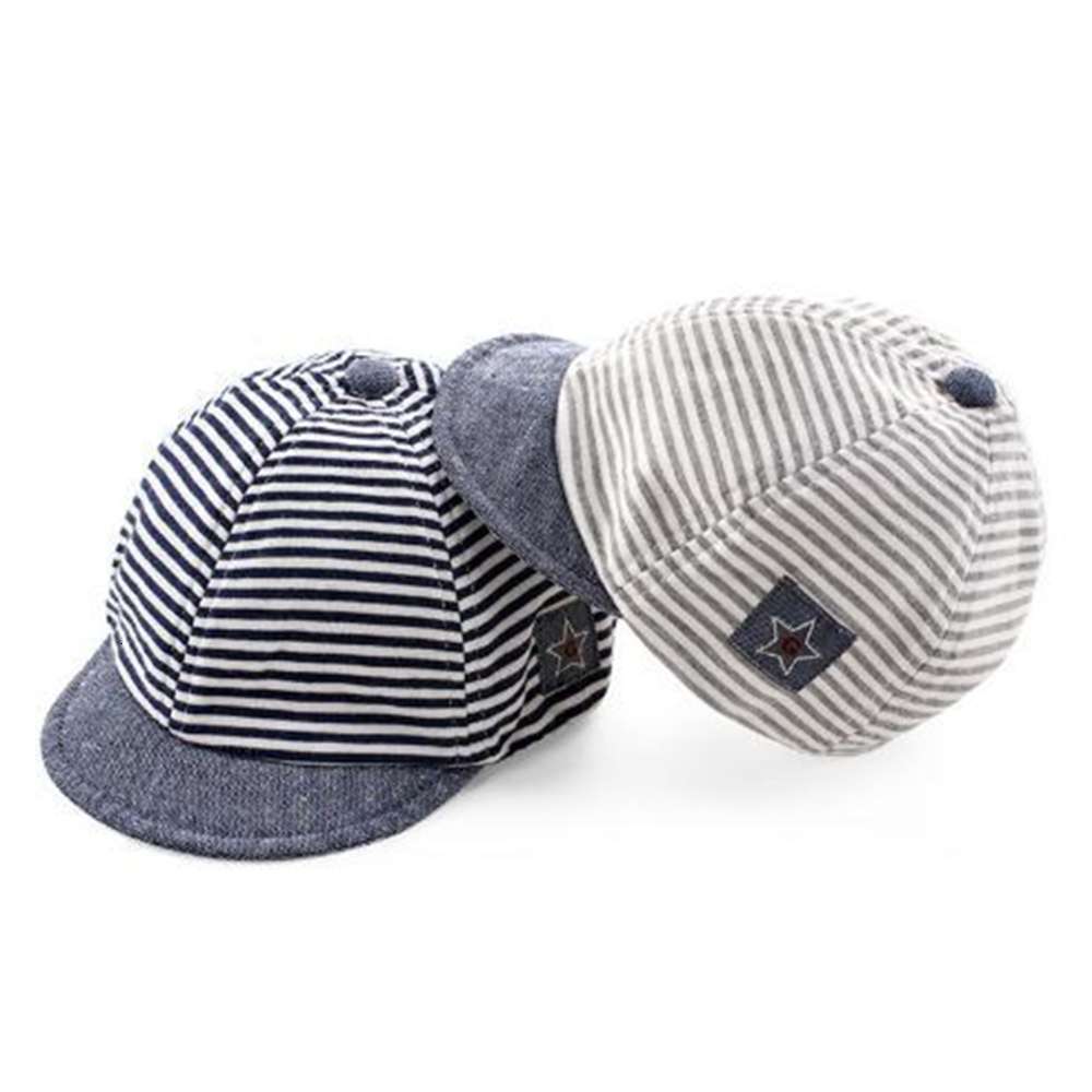 

Star stripe children's cap with soft eaves for boys and girls, Yellow