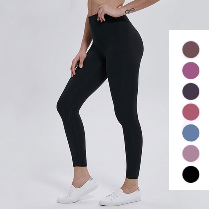 

Women yoga pants 2021 Solid Color High Quality High Waist Sports Gym Wear Leggings Elastic Fitness Lady Outdoor Sports Pants 2022, Purple