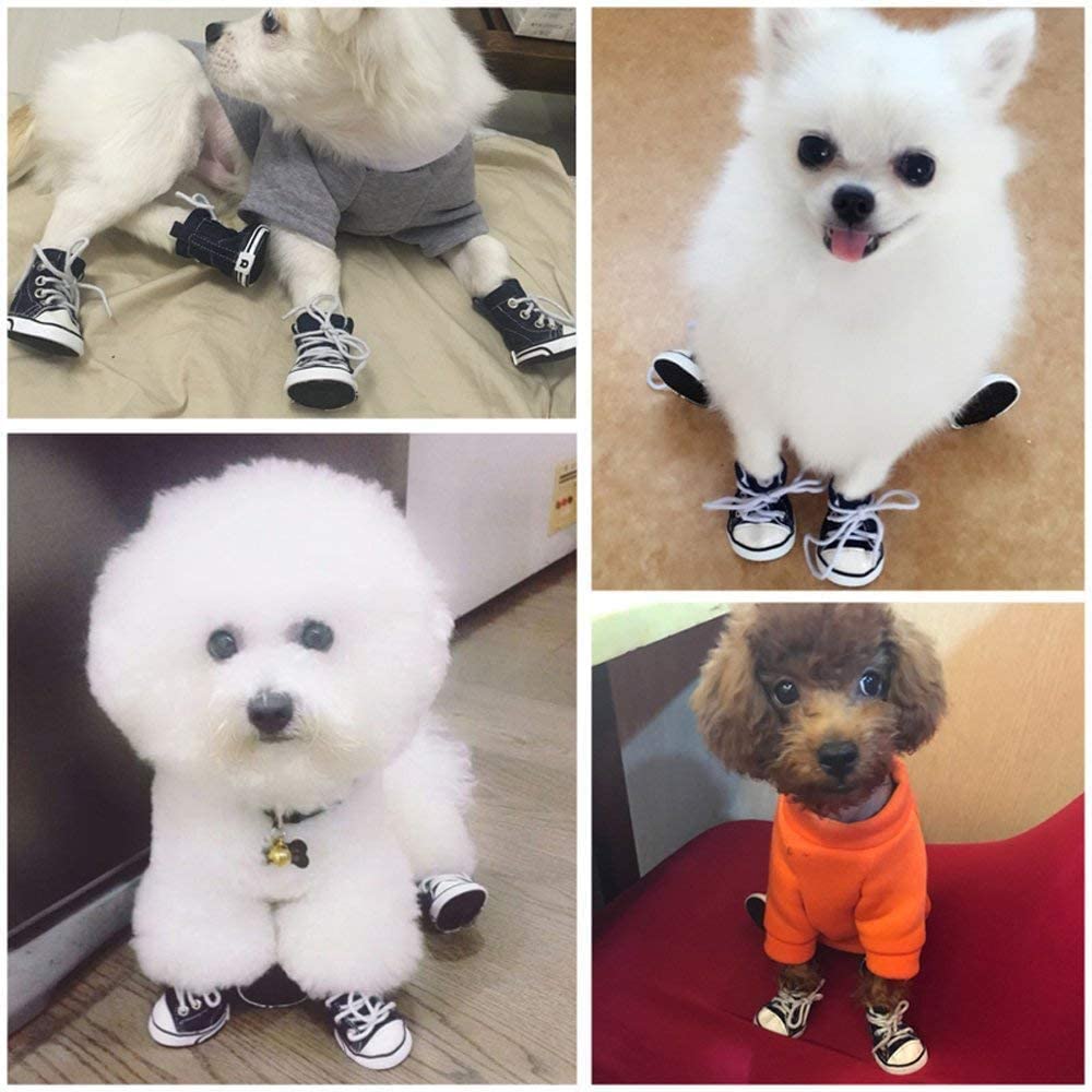 

4pcs Denim Pet Dog Shoes Anti-slip Waterproof Sport Sneakers Booties Breathable Booty Dogs Supplies