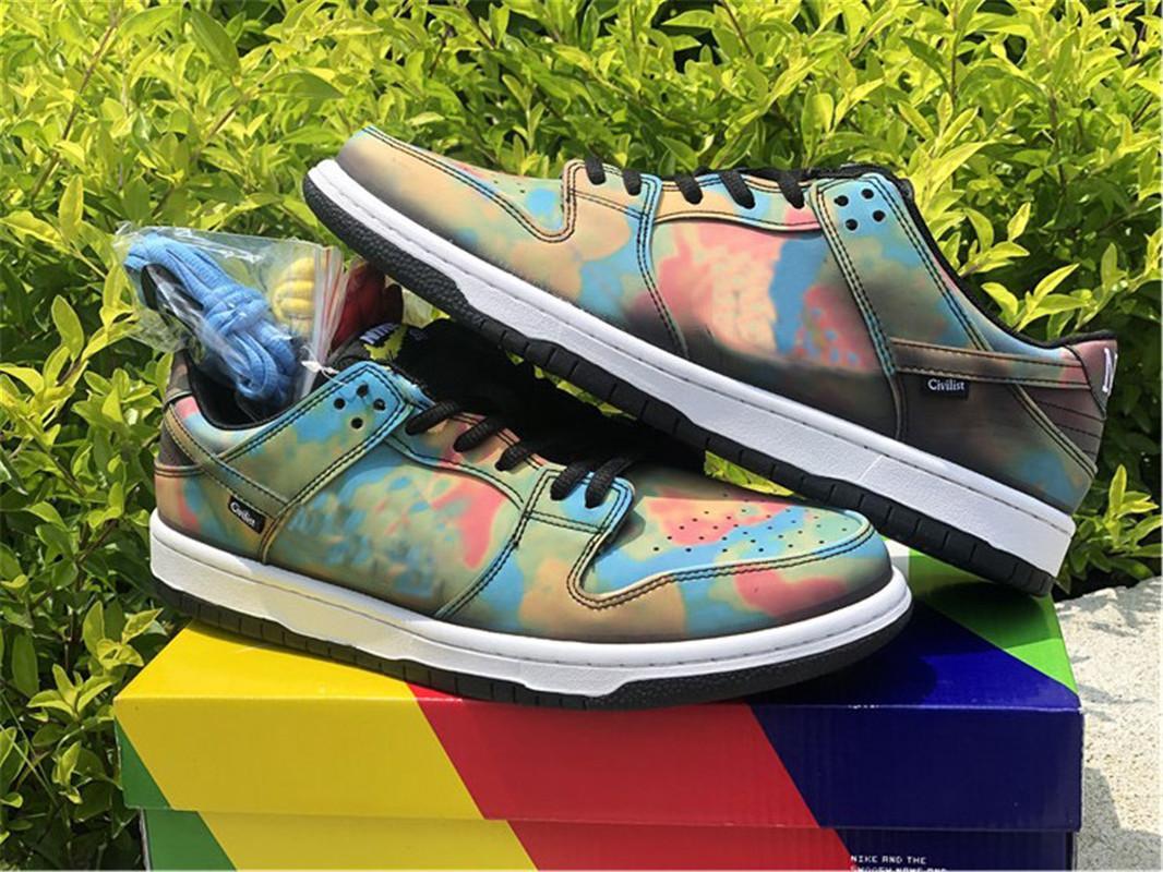 

2021 With Box Dunk SB Low Civilist Black White Men Women Running Shoes Outdoor Sports Skateboard Sneakers