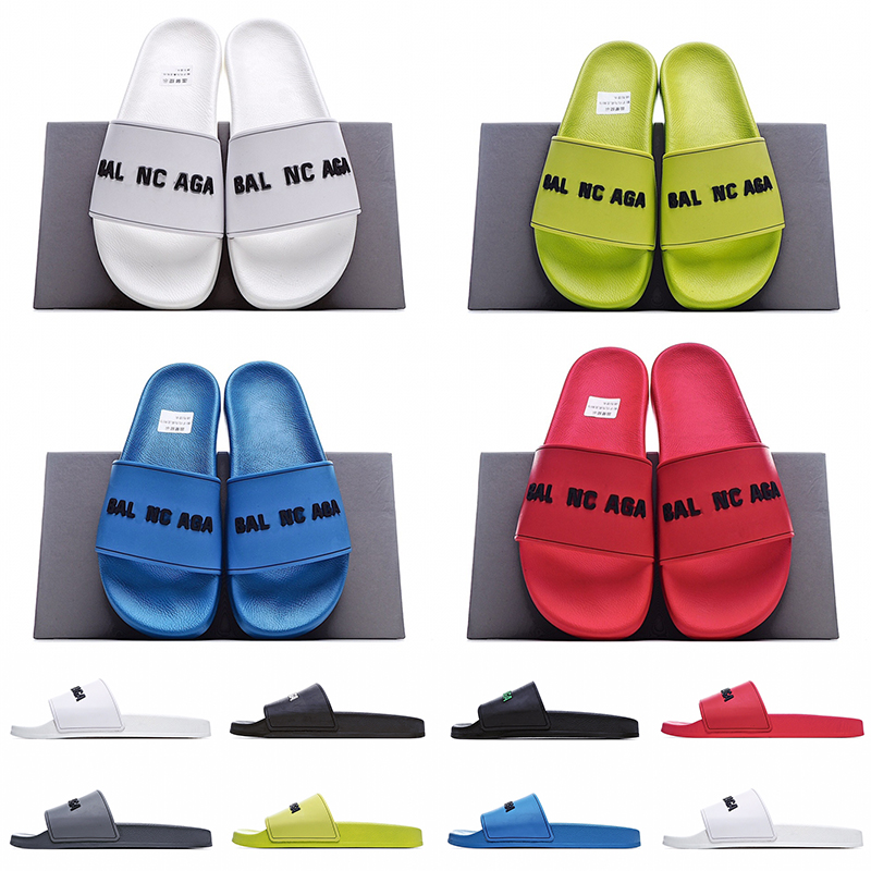

[With box]Preferential Top Paris Mens Womens Slippers Sandals Shoes Print Slide Summer Fashion Wide Flat Beach Slipper Flip Flop, Black