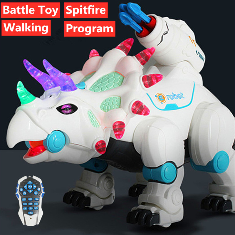 

High Simulation dinosaur Toy model With Walking flash Light Smart Dinosaur robot Can Spitfire battle dinosaur Toy Programming, No color box