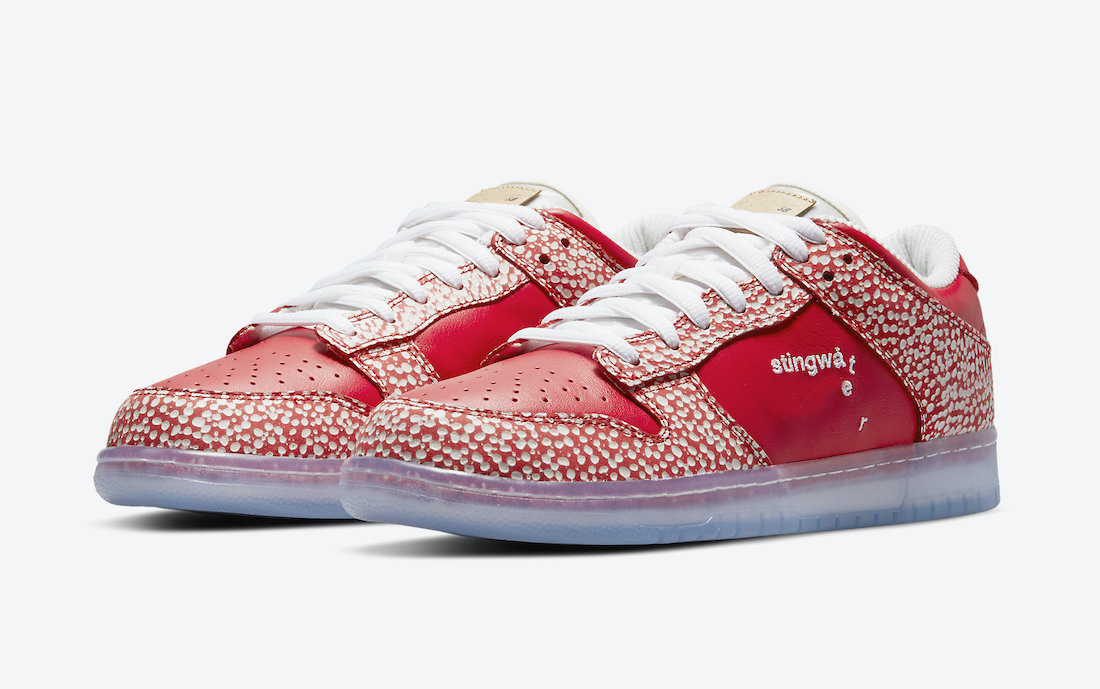 

Authentic Stingwater Magic Mushroom Dunk Shoes Low University Red White SB Sean Cliver Travis Scott StrangeLove Chunky Dunky Bears Men Women