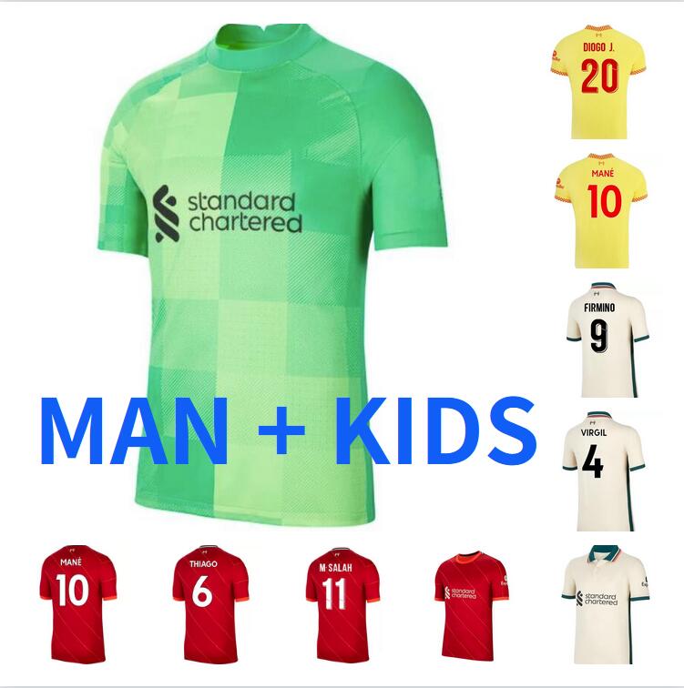 

size S-4XL Man kids kit 21 22 Soccer Jersey Thai Fans Football Shirts Thailand Club Team 2021 2022 Training uniforms Home Red Away yellow Shirt adult kits