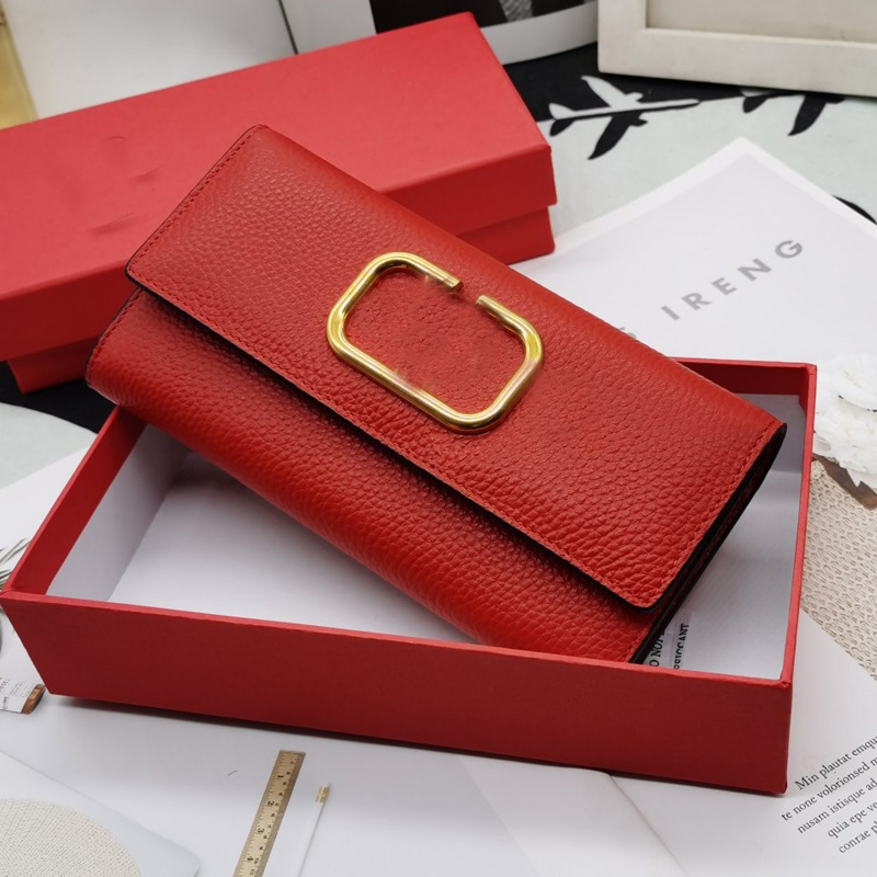 

Women Handbag Bag High Quality Leather Zero Wallet Classic Card Bags Samll Ladies Flip Buckle Purse, Red