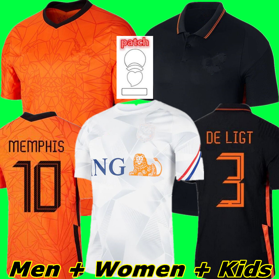

MEMPHIS 2021 Holland soccer jersey DE JONG women DE LIGT STROOTMAN VAN DIJK VIRGIL 2022 football shirts Adult SIZE S-4XL, Black;yellow