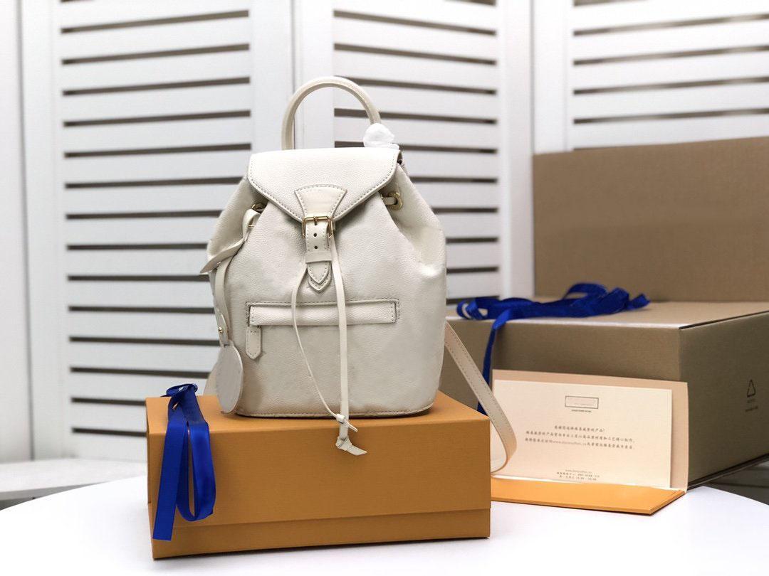 

Women Purses Backpacks Cowhide Leather Letter Flower Backpack Embossed Mens Pattern bag, Red;black