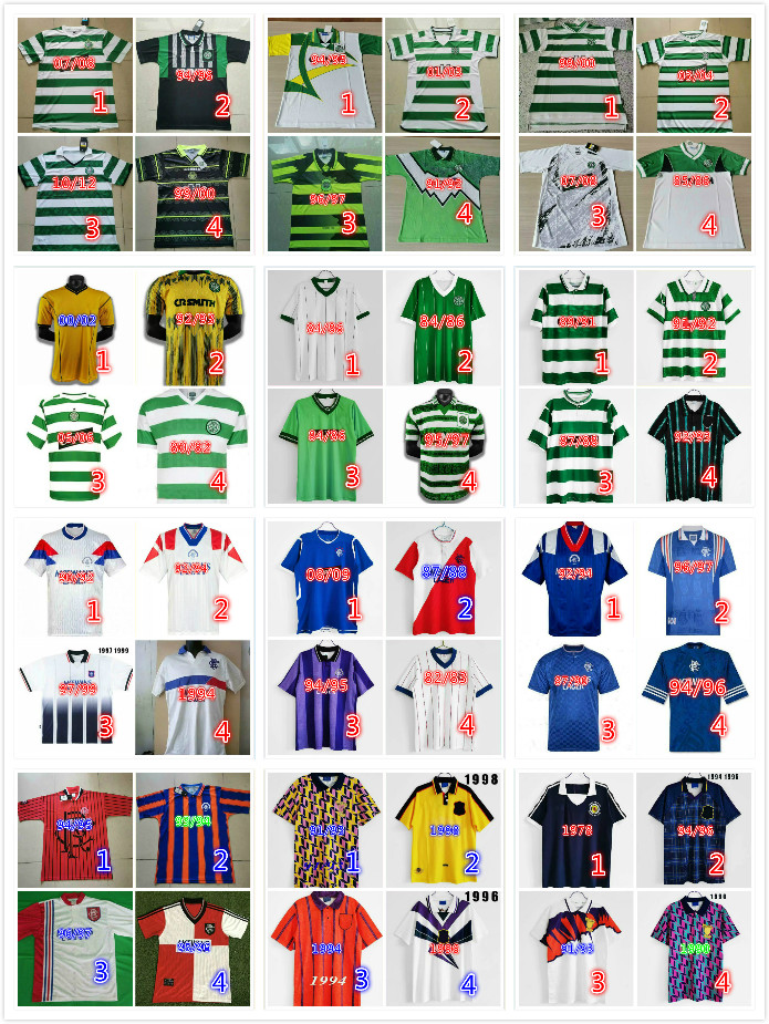 

1978 World Cup FINAL Scotland Retro Soccer Jersey Celtic 1986 1991 1993 1998 1988 1989 Glasgow Rangers GASCOIGNE classic Vintage HENDRY LAMB, Black;yellow