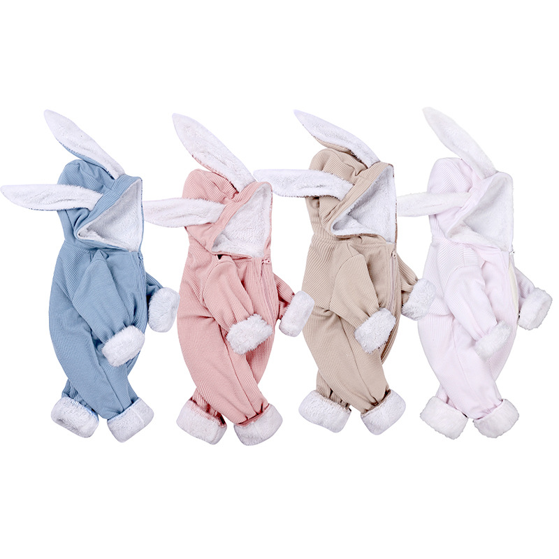 

Infant Clothing Winter Velvet Jumpsuits Baby Rompers for Boys Girls Jumpsuit Costume Newborn Clothes Overalls Outfits, Khaki
