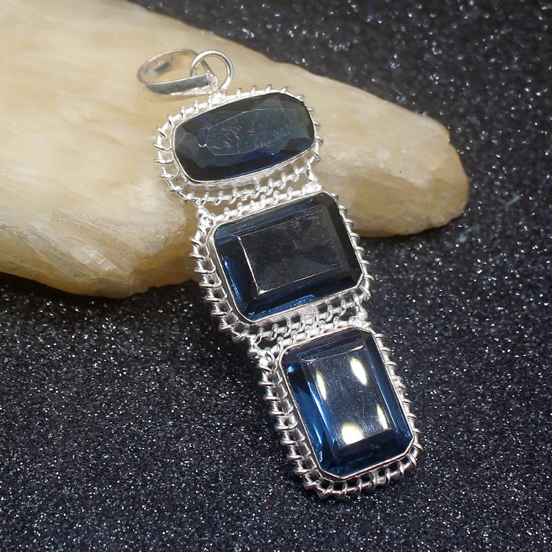 

Charms Attractive Arrival Shiny BlueTopaz Silver Color Fashion Jewelry Pendant Necklace 68mm HD561, Bronze;silver