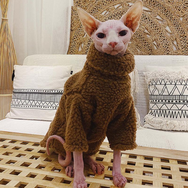 

Cat Costumes Sphinx Clothes Warm Winter Thick For Cats Sphynx Kitten Wool Sweater Fashion Sphinksu Jacket Clothing Coat Suit