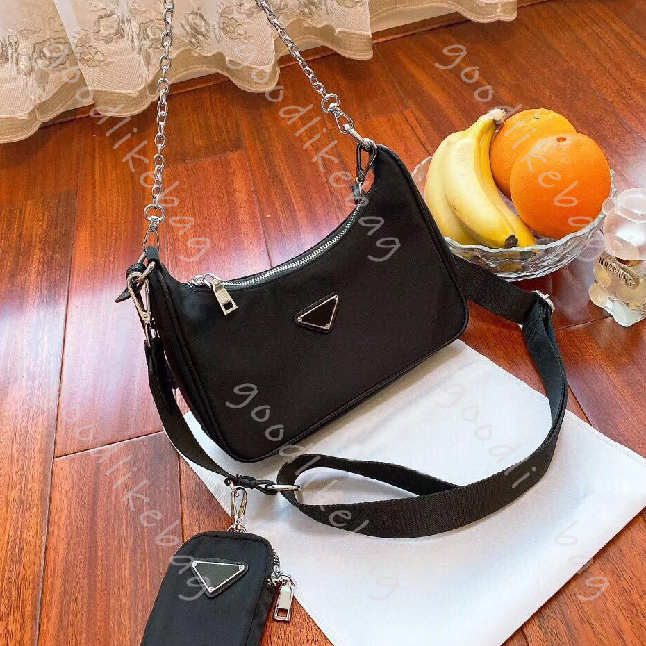

2021 luxury women shoulder bag high quality nylon handbag 2-piece set best-selling fashion designer bag classic lady messengerbag shoppingbag lady wallet, No bag