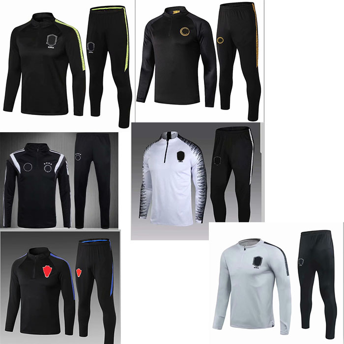 

19 20 21 Inter and GerMan H SON adults traning tracksuit jogging soccer half zipper forSport Coat Maillots maillot de foot jacket kit, Black