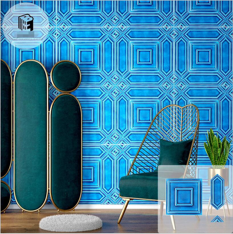 Ice crack blue Tiles handmade mosaic tile hotel restaurant background wall vitrolite arrow brick triangle bricks-image-714012423