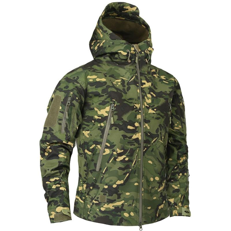 

Men's Jackets Brand Clothing Autumn Military Camouflage Fleece Jacket Army Tactical Multicam Male Windbreakers, Black;brown