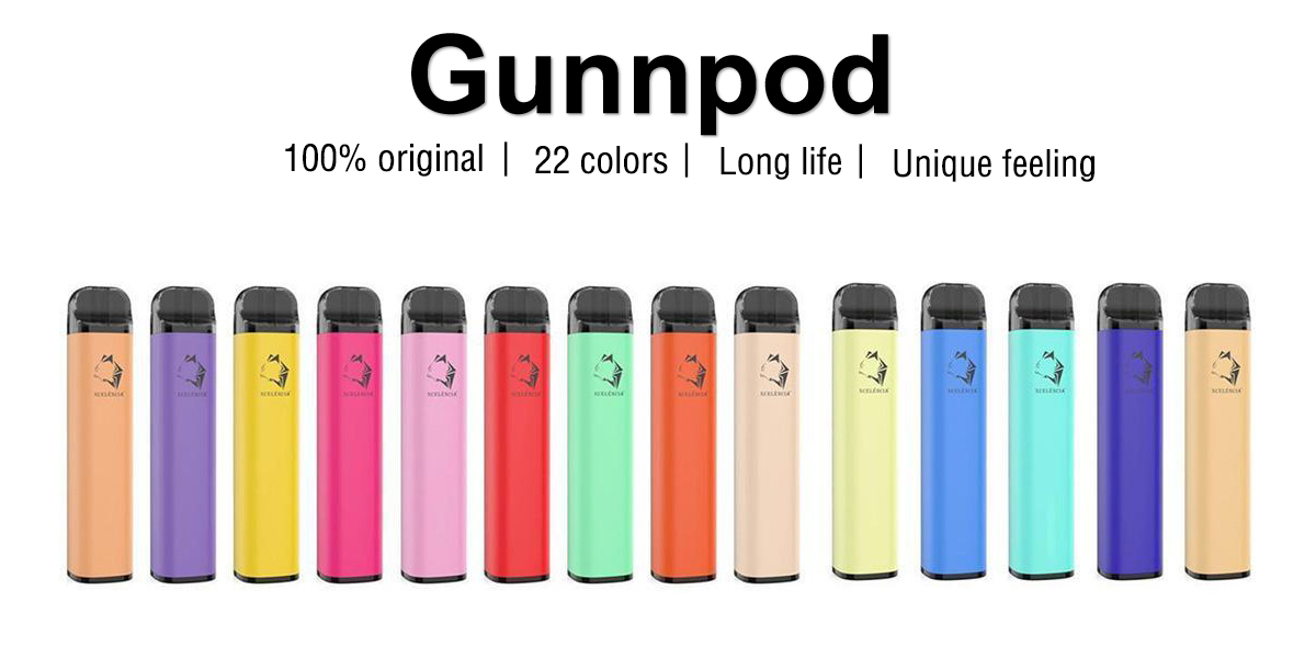 

100% Original GunnPod Disposable E-cigarettes Device Kit 2000 Puffs 1250mAh Battery Prefilled 8ml Pod Stick Vape Pen Authentic Vs Bar Plus Max
