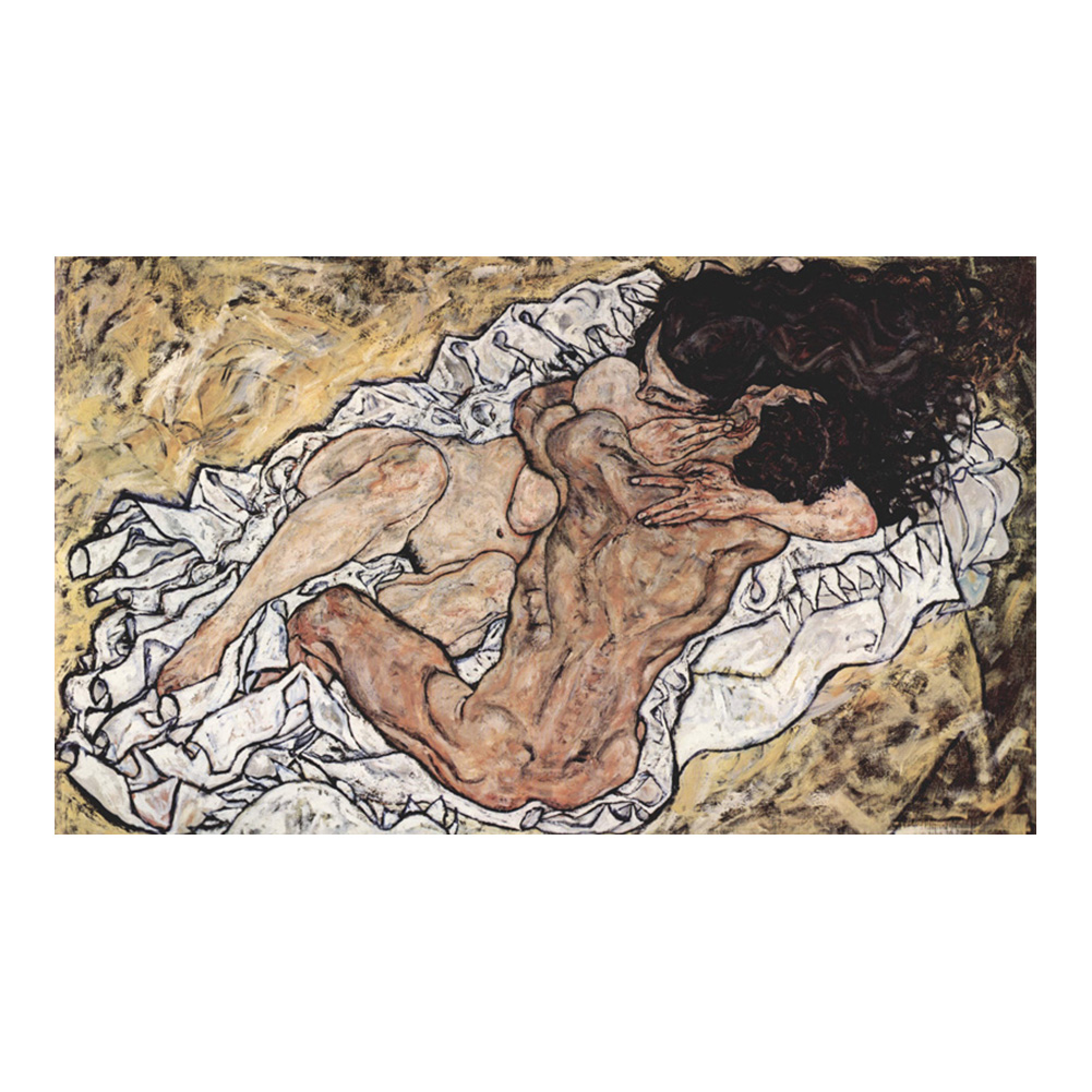 Egon Schiele The Embrace 1917 Expressionism Painting Poster Home Decor Framed Or Unframed Photopaper Material-image-700572117