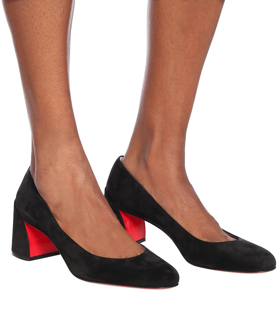 

2021s Women Dress Shoe Low Heel Red bottom high heeled black Suede Block-heel Heels Pumps Shoes Miss Sab 55 roune toe reds sole luxury designs with box
