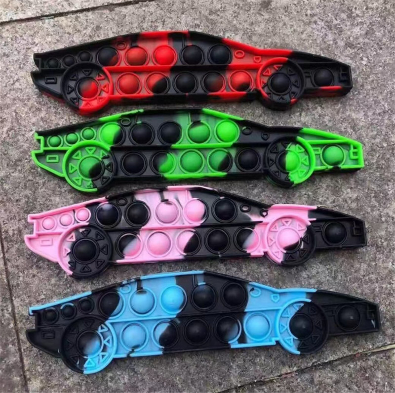 

2021 Fidget Push Desktop Toy Popper Puzzle Tabletop Decompression Board Tank digger motorcycle car Finger Bubble Sensory Educational Toys-TOPN505