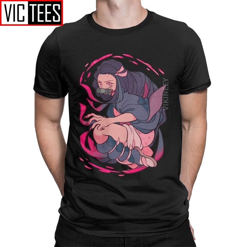 

Nezuko T-Shirt for Men Demon Slayer Kimetsu No Yaiba Kamado Tanjirou Anime Manga Funny Cotton Tshirt 210420, White