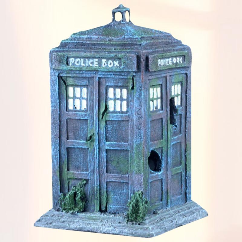 

Decorations 1Pc Fish Tank Aquarium Decor Simulated Resin Shabby Decoration Box For Landscaping Sky-blue